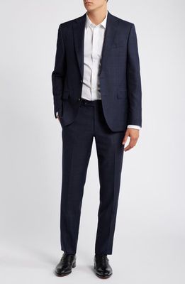 Jack Victor Esprit Contemporary Fit Tonal Deco Check Wool Suit in Navy 