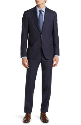 Jack Victor Esprit Soft Constructed Textured Wool Suit in Navy