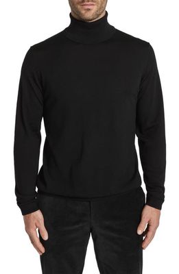 Jack Victor Felix Wool Blend Turtleneck Sweater in Black