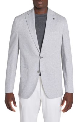 Jack Victor Hampton Herringbone Knit Linen & Cotton Sport Coat in Light Grey