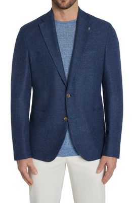 Jack Victor Hampton Solid Knit Wool & Linen Blend Sport Coat in Medium Blue