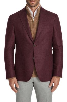 Jack Victor Madison Soft Constructed Wool & Silk Sport Coat in Burgundy