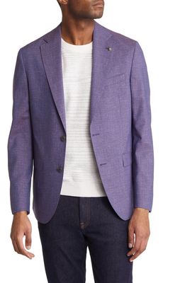 Jack Victor Midland Soft Constructed Plaid Wool & Silk Sport Coat in Purple