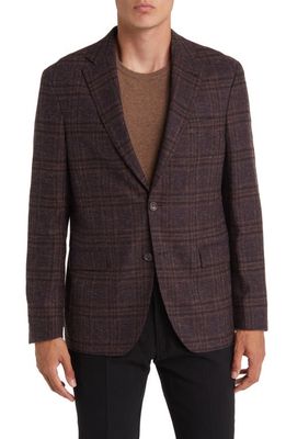 Jack Victor Midland Soft Constructed Plaid Wool Blend Sport Coat in Brown
