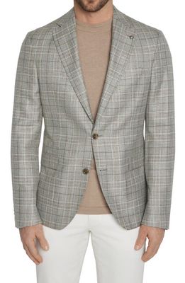 Jack Victor Midland Soft Constructed Plaid Wool Blend Sport Coat in Light Grey