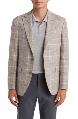 Jack Victor Midland Soft Constructed Plaid Wool Blend Sport Coat in Tan