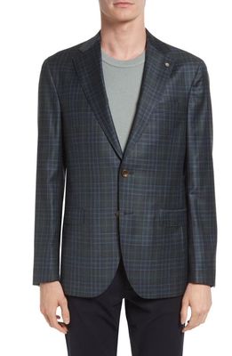 Jack Victor Midland Unconstructed Plaid Wool Sport Coat in Green