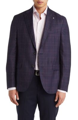 Jack Victor Midland Windowpane Plaid Soft Constructed Wool Sport Coat in Blue
