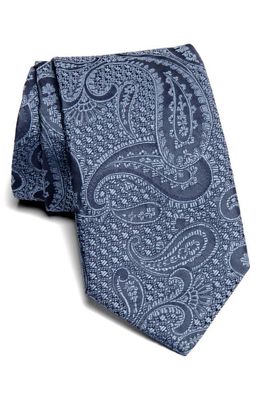 Jack Victor Paisley Jacquard Silk Tie in Blue
