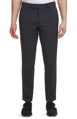 Jack Victor Payne Flat Front Wool Trousers in Charcoal