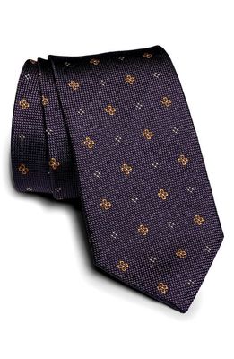 Jack Victor St. George Neat Floral Silk Tie in Purple