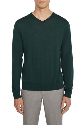 Jack Victor V-Neck Wool Blend Sweater in Green