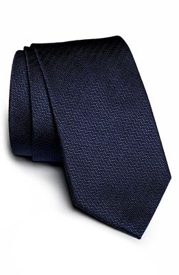 Jack Victor Weredale Chevron Silk Tie in Navy