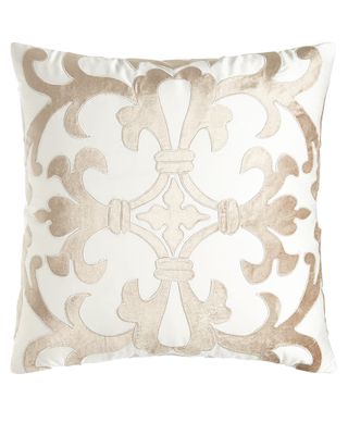 Jackie Velvet Applique Pillow, 22"Sq.