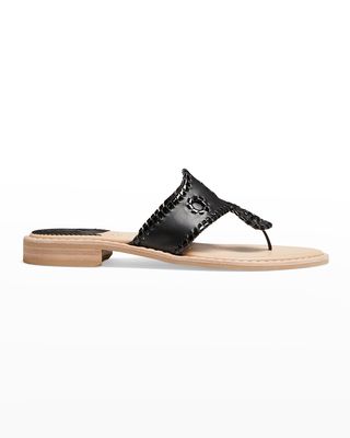 Jacks Woven Leather Thong Sandals