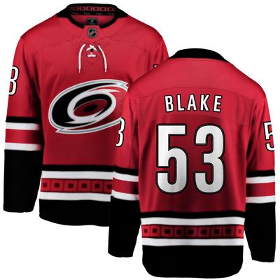 Jackson Blake Men's Fanatics Branded Red Carolina Hurricanes Alternate Breakaway Custom Jersey