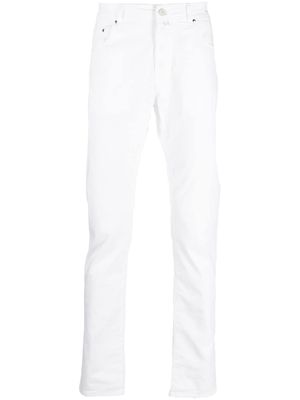 Jacob Cohën bandana-print-detail tapered trousers - White