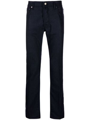 Jacob Cohën Bard slim-cut flannel trousers - Blue