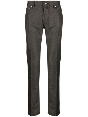 Jacob Cohën Bard slim-cut flannel trousers - Brown
