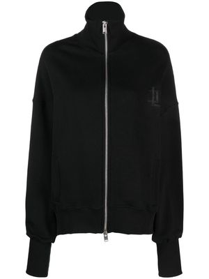 Jacob Lee embroidered-logo zip-up sweatshirt - Black