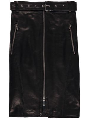 Jacob Lee high-waist leather skirt - Black