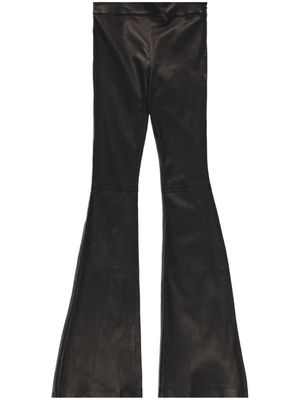 Jacob Lee leather flared trousers - Black