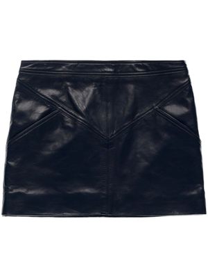 Jacob Lee low-rise leather miniskirt - Black