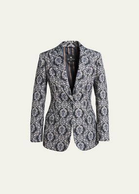 Jacquard Brocade Blazer Jacket