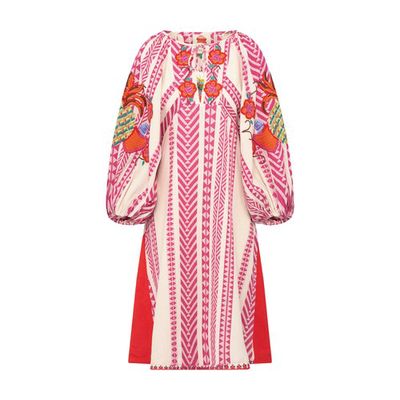 Jacquard embroidered midi dress