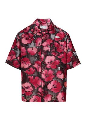 Jacquard Floral Boxy Shirt