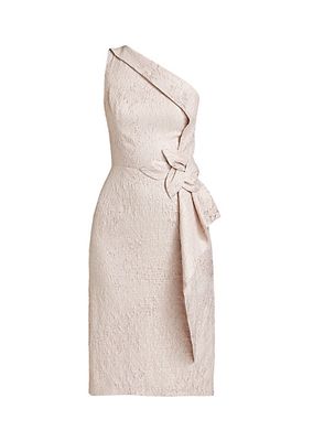 Jacquard One-Shoulder Cocktail Dress