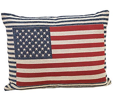 Jacquard Patriotic Flag Throw Pillow by Gerson Co.