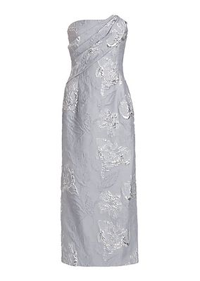 Jacqueline Floral Jacquard Midi-Dress