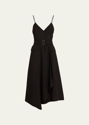 Jacquelyn Belted A-Line Midi Dress