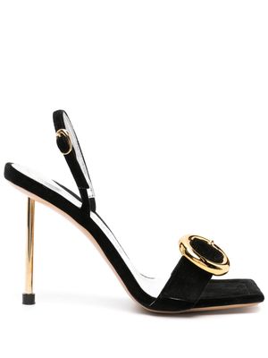 Jacquemus 105mm velvet sandals - Black