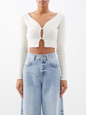 Jacquemus - Alzou Mohair-blend Cropped Cardigan - Womens - Off White