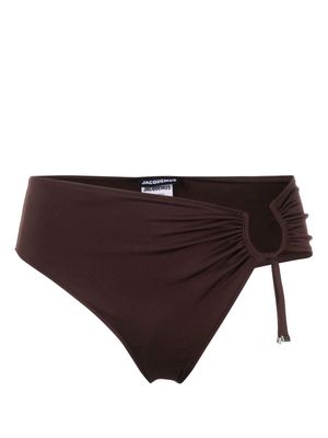 Jacquemus Aouro ruched bikini bottoms - Brown