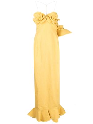 Jacquemus Artichaut Ruffled cotton-linen dress - Yellow