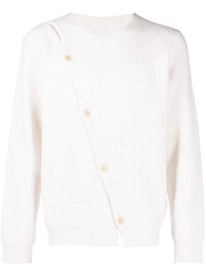 Jacquemus asymmetric buttoned cardigan - White