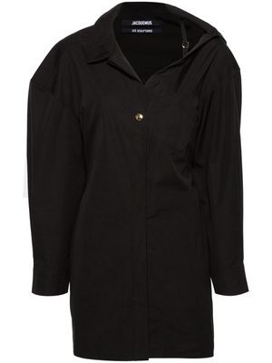 Jacquemus asymmetric-neck shirt minidress - Black