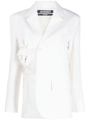Jacquemus Baccala asymmetric cropped blazer - White
