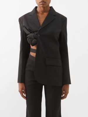 Jacquemus - Baccala Fixed-knot Wool Jacket - Womens - Black