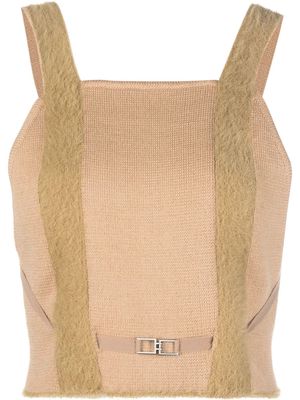 Jacquemus backless knitted vest top - Brown