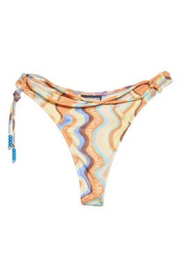 Jacquemus Barco Logo Jersey Bikini Bottoms in 1Dl Print Multicolors Waves
