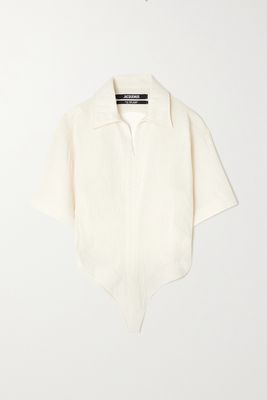 Jacquemus - Baunhilha Cutout Hemp And Cotton-blend Thong Bodysuit - Off-white