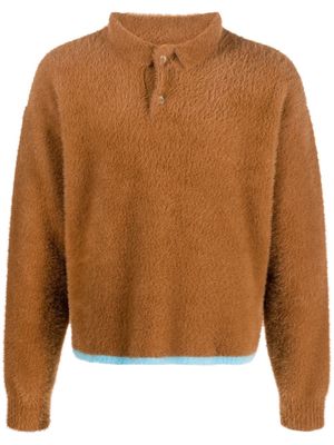 Jacquemus button-front collared fleece - Brown