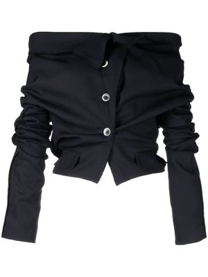 Jacquemus Camargue scrunched blouse - Black