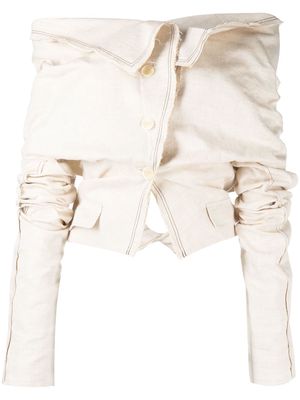Jacquemus Camargue scrunched blouse - Brown