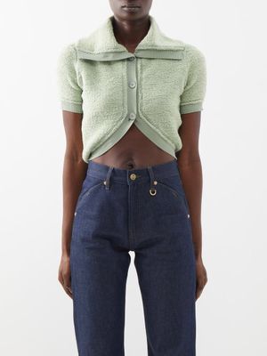 Jacquemus - Campana Chenille-knit Cropped Cardigan - Womens - Light Green
