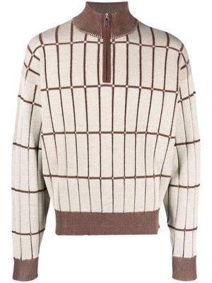 Jacquemus checkered knit jumper - Neutrals